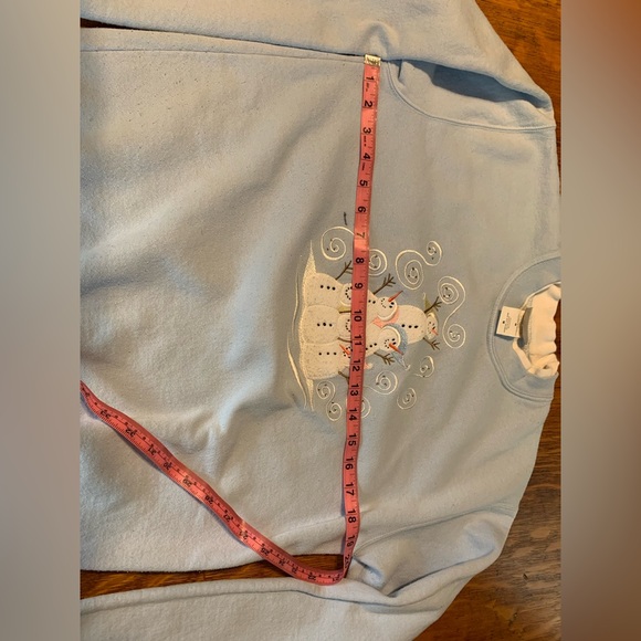 Vintage Top Stitch by Morning Sun Sweatshirt M Snowmen Snow Grandma FLAWS - Picture 5 of 15